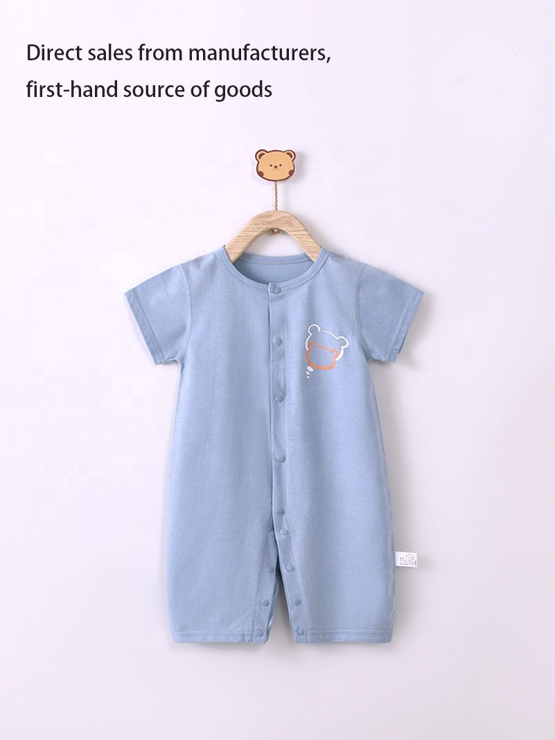 Custom Baby jumpsuit summer short sleeve Rompers suit newborn jumpsuit infant outdoor children clothes Baby crawling suit