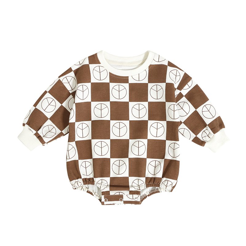 Good Quality Wholesale Custom Newborn Jumpsuit Autumn Warm Long Sleeve Snap Button Girl Organic Cotton Baby Romper