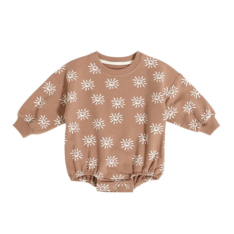 Good Quality Wholesale Custom Newborn Jumpsuit Autumn Warm Long Sleeve Snap Button Girl Organic Cotton Baby Romper
