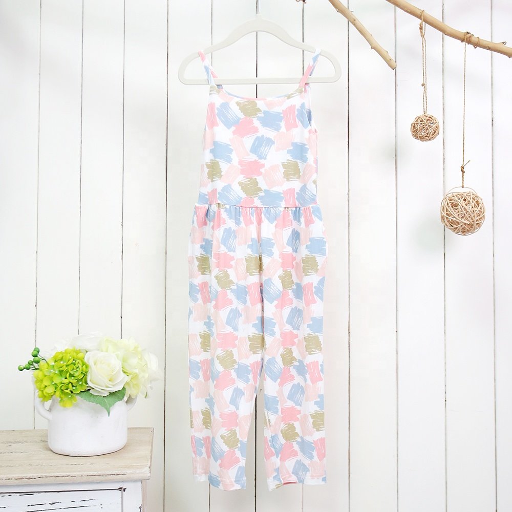 Hot Selling New Design Infant Romper Jumpsuit Overalls Baby Dungarees Soft Knitted Button Leisure Style Printing Baby Girls