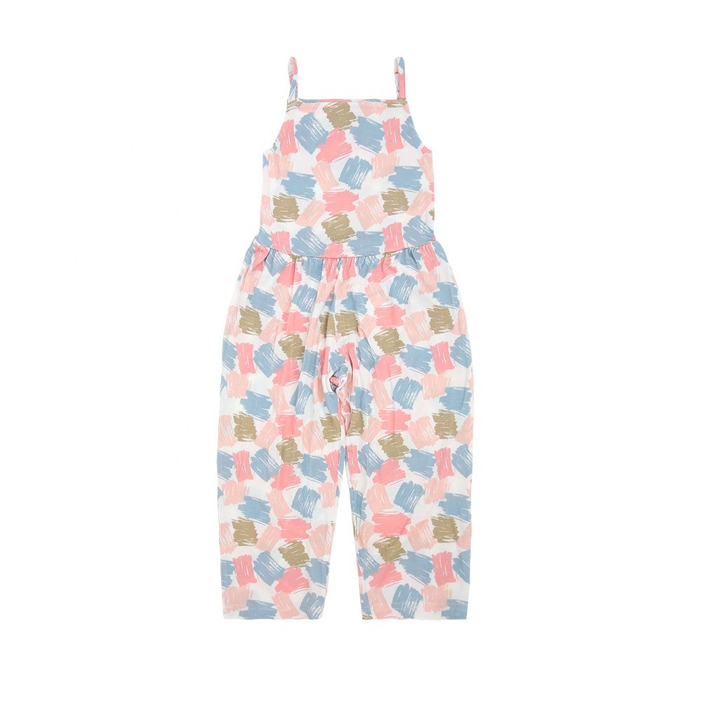 Hot Selling New Design Infant Romper Jumpsuit Overalls Baby Dungarees Soft Knitted Button Leisure Style Printing Baby Girls