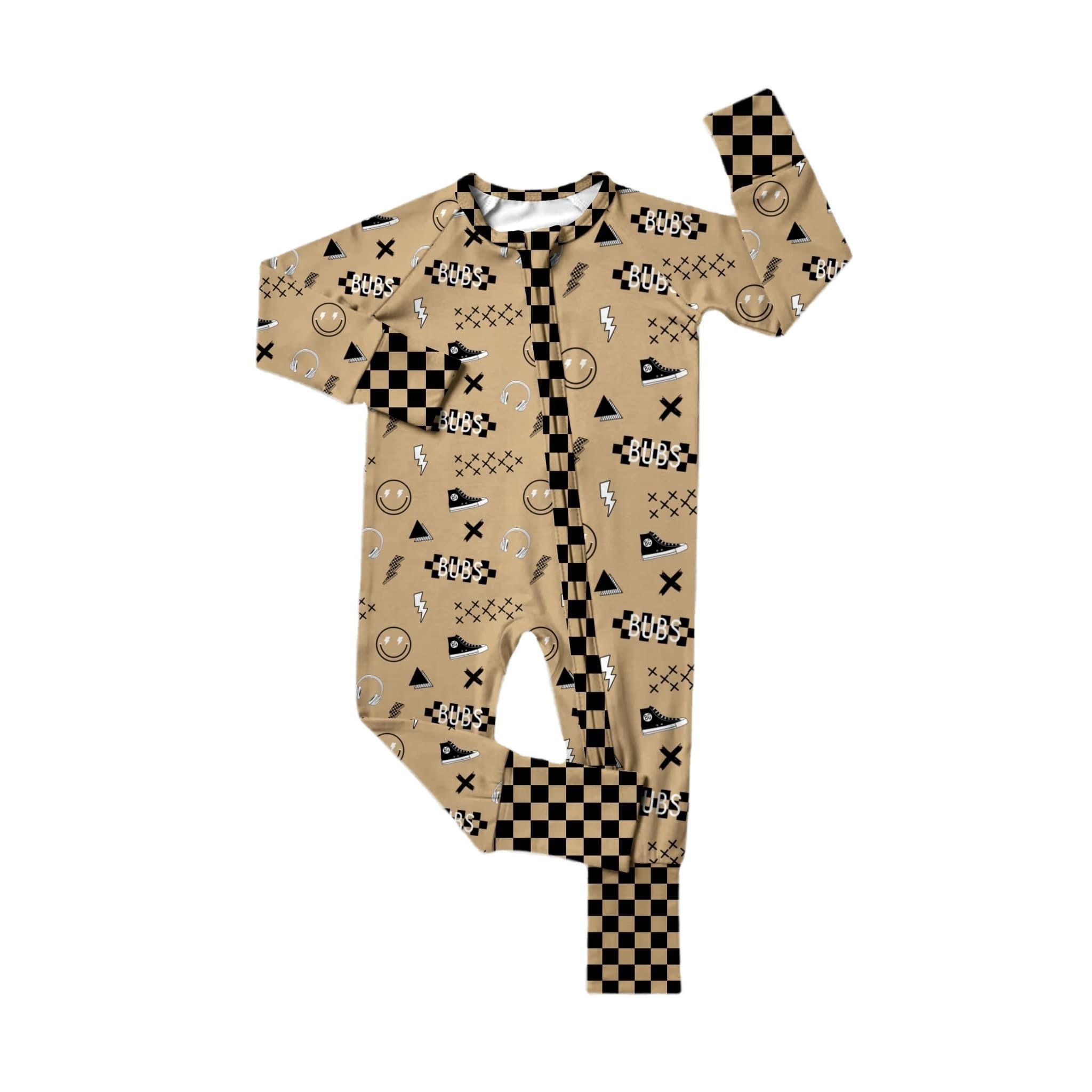 Eco-Friendly Halloween Custom bamboo viscose baby boy zipper pajamas