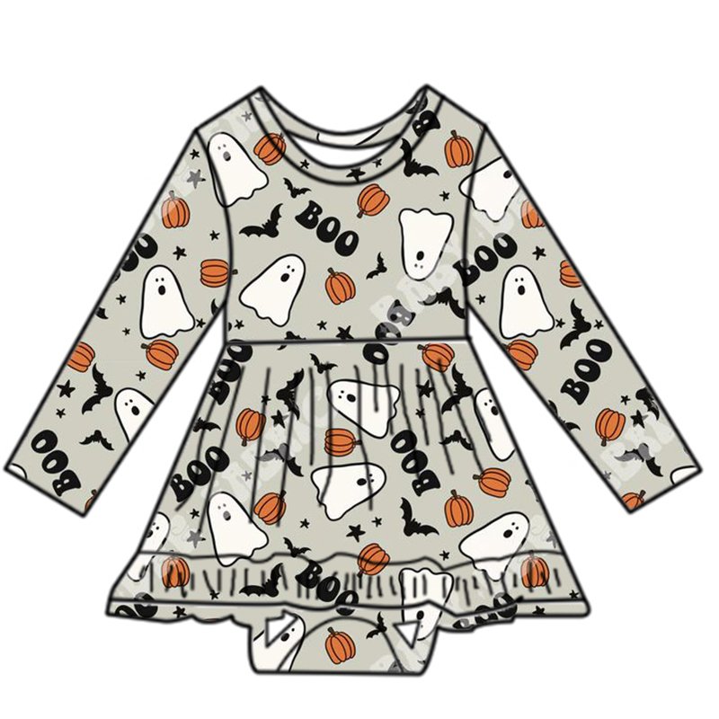 Christmas pinecone printed girls' clothing newborn bamboo fiber comfortable pajamas long sleeved baby girls' walking clothes