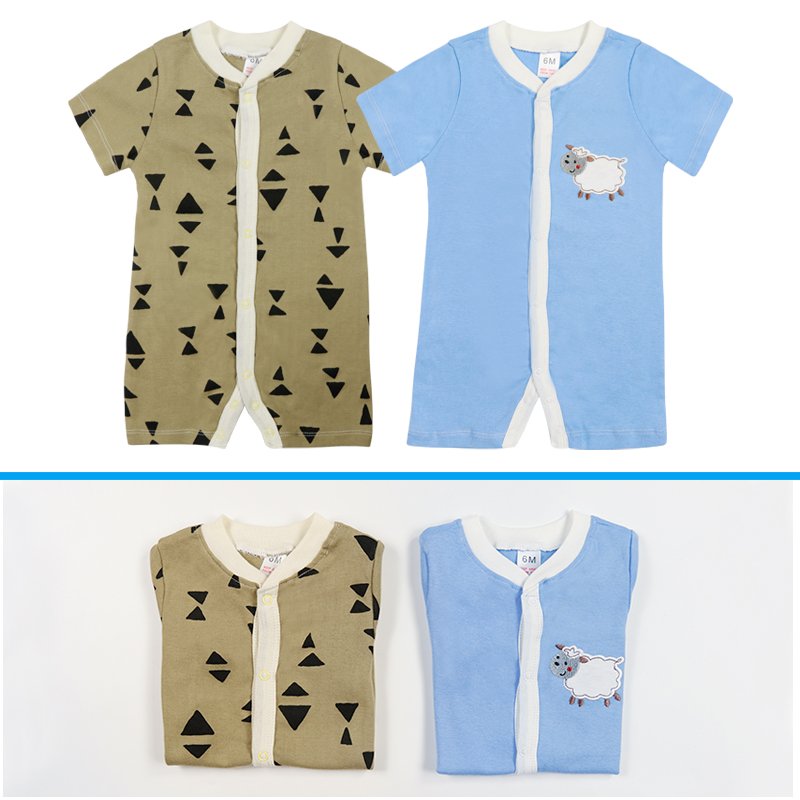 Wholesale New Arrival Newborn Baby Clothes 2pcs Jumpsuit Baby Print Romper Summer Infant Outfit Bodysuit