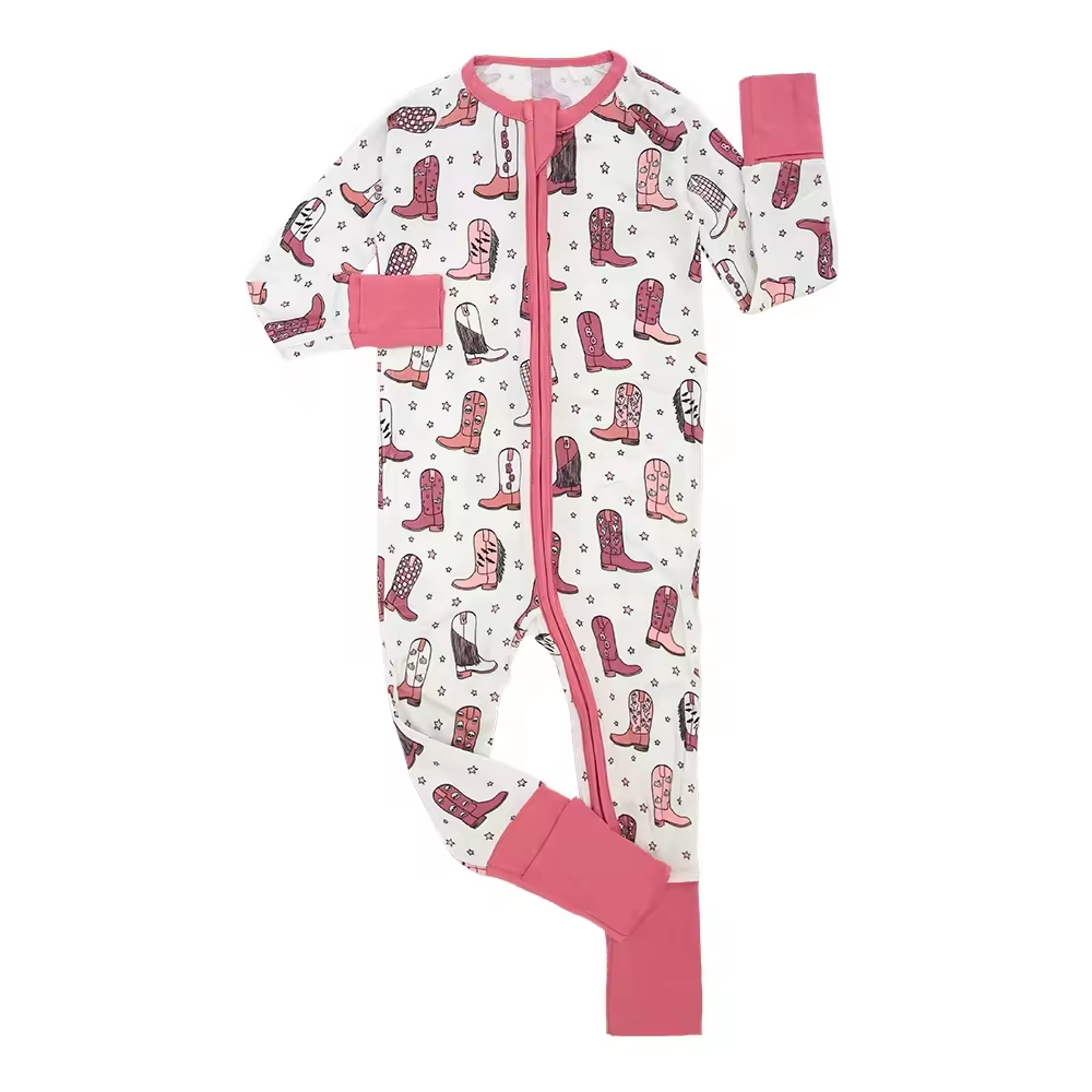 Wholesale New Arrival Products Organic Bamboo Fabric 100% Cotton Custom Printing Newborn Infant Autumn Long Sleeve Baby Rompers