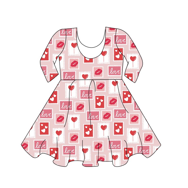 Customized OEM Girls' clothing collection Bamboo Fabric Baby Romper Valentine's Day pattern Kids Jumpsuit Girls Pajamas