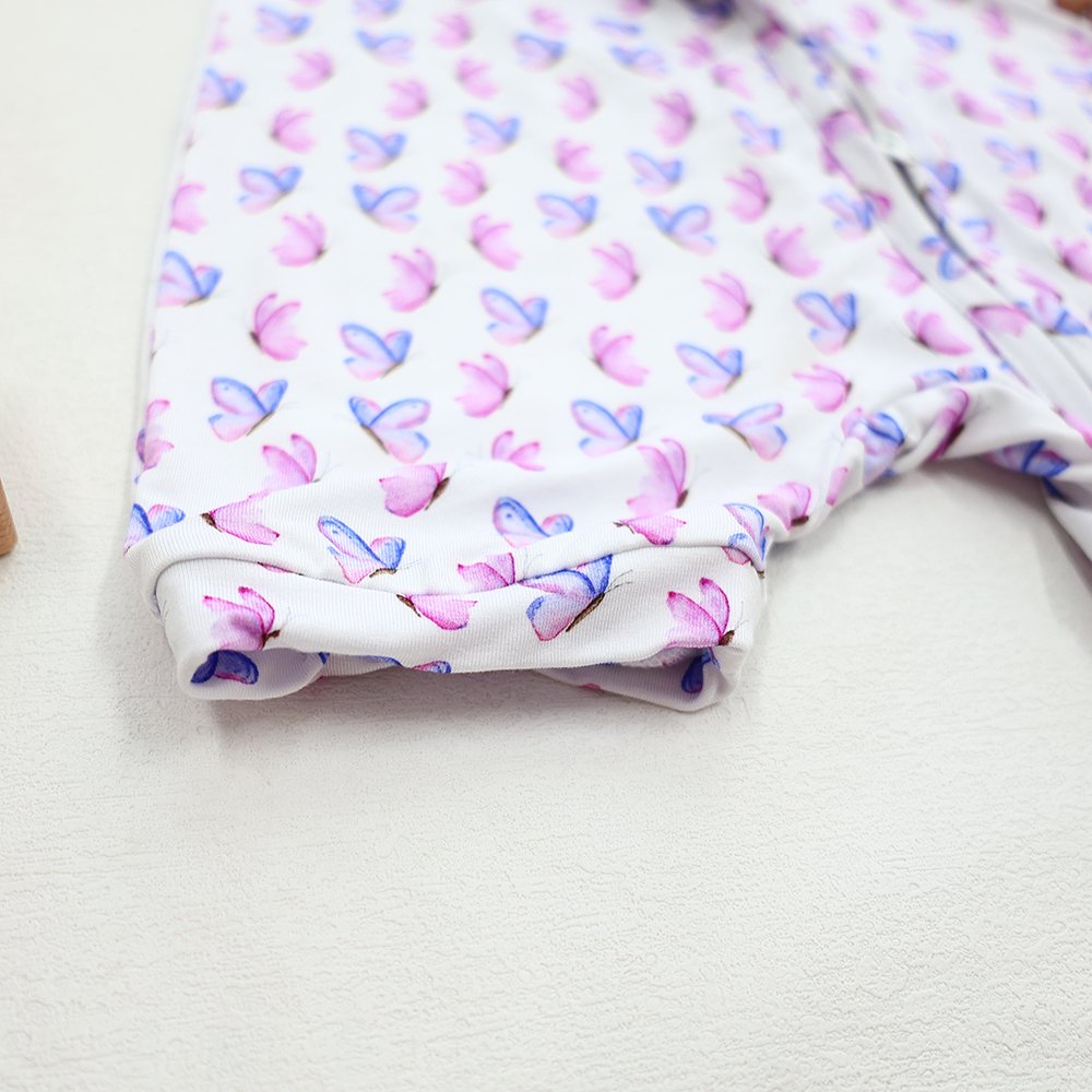 Summer soft newborn comfortable short sleeve zipper butterfly printing newborn baby romper