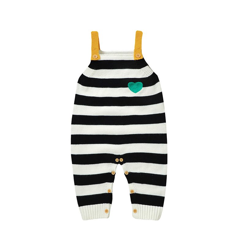 Wholesale Summer 2024 Mimixiong Heart Patterned Baby Streak Knitted Soft Baby Summer Romper