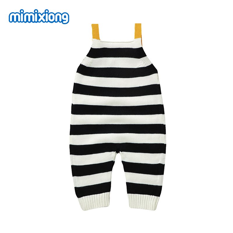 Wholesale Summer 2024 Mimixiong Heart Patterned Baby Streak Knitted Soft Baby Summer Romper