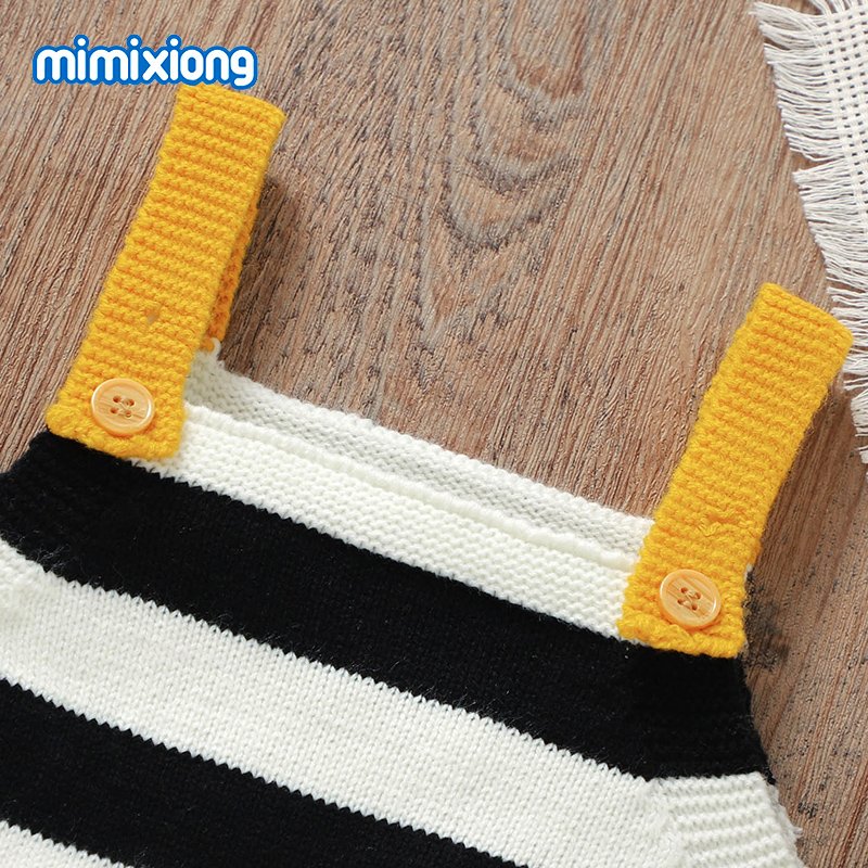 Wholesale Summer 2024 Mimixiong Heart Patterned Baby Streak Knitted Soft Baby Summer Romper