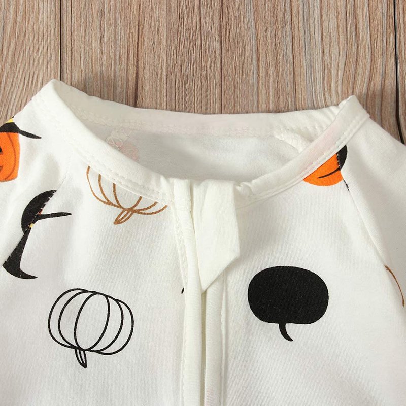 Wholesale Halloween Long Sleeve Print Toddler Clothes Baby Pajamas Zipper Newborn Baby Romper