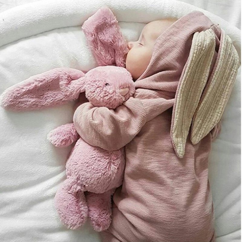 Newborn rabbit ears hooded zipper romper clothes infant girls boys cotton long sleeve clothing toddlers jumpsuit baby rompers