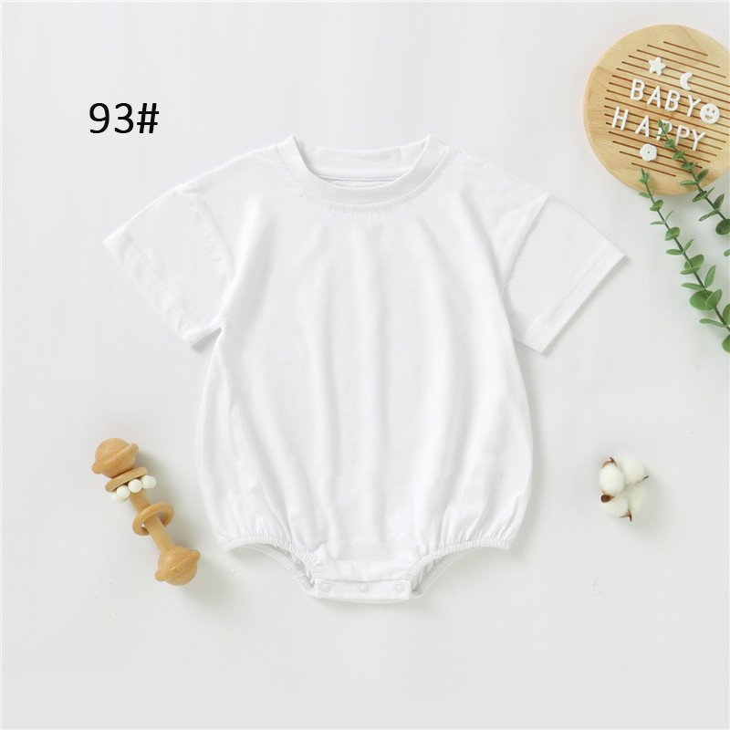 Customized logo from 20pcs Factory Supply 100% Organic Cotton Summer Short Sleeve blank clothes Baby Bubble Romper