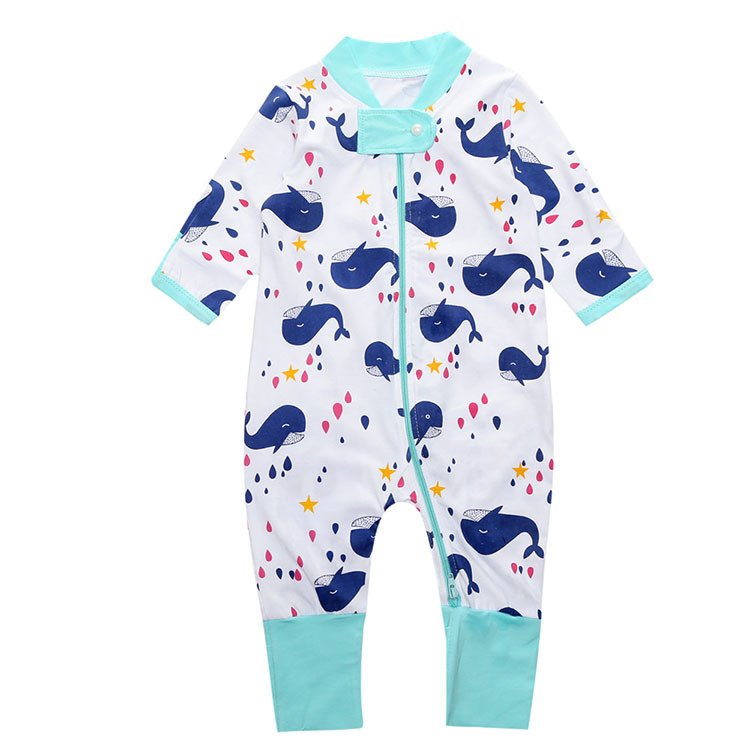 Bulk Oem Design Baby Long Sleeve Clothes Pajamas Romper With Zip 100% Organic Cotton Sleep Sacks