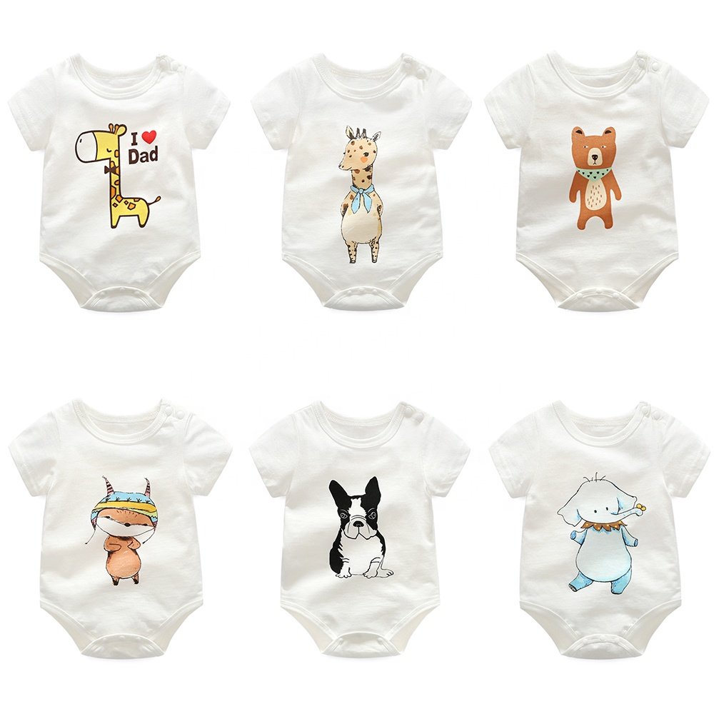 New Fashion oem/odm cartoon baby clothing jumpsuit wholesale cotton unisex baby clothes rompers set with logo/color/size