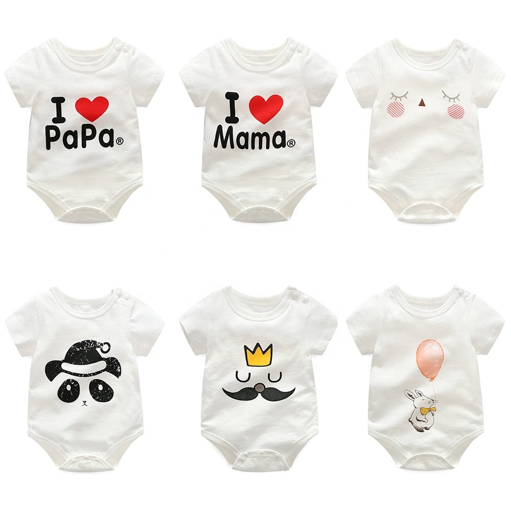 New Fashion oem/odm cartoon baby clothing jumpsuit wholesale cotton unisex baby clothes rompers set with logo/color/size