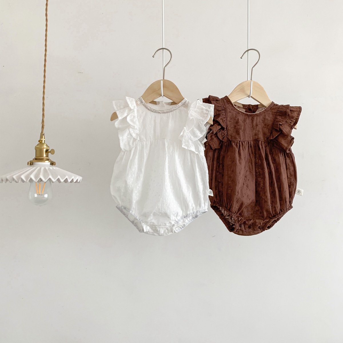 New soft Baby clothing Baby Girls Jumpsuit Bamboo Custom Printed Lace Baby Romper