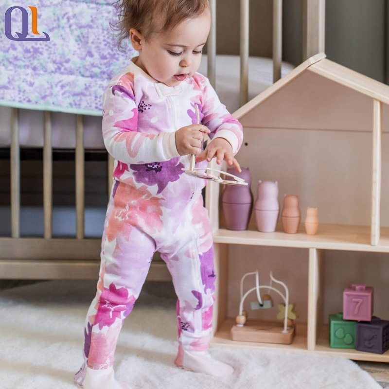 Custom High Quality Bamboo Baby Romper Kids Sleepers Family Matching Pajamas newborn cotton romper