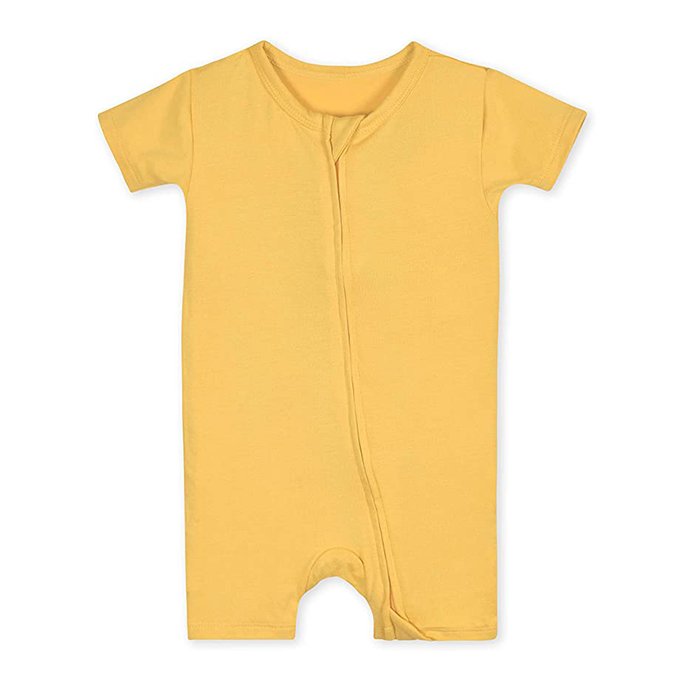 Custom Soft Bamboo Short Zipper Onesie Very Soft Baby Pajamas Baby Clothes Jumpsuits Breathable Summer Short Baby Zipper Romper