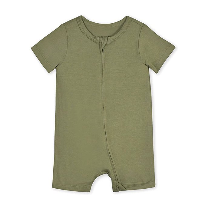 Custom Soft Bamboo Short Zipper Onesie Very Soft Baby Pajamas Baby Clothes Jumpsuits Breathable Summer Short Baby Zipper Romper
