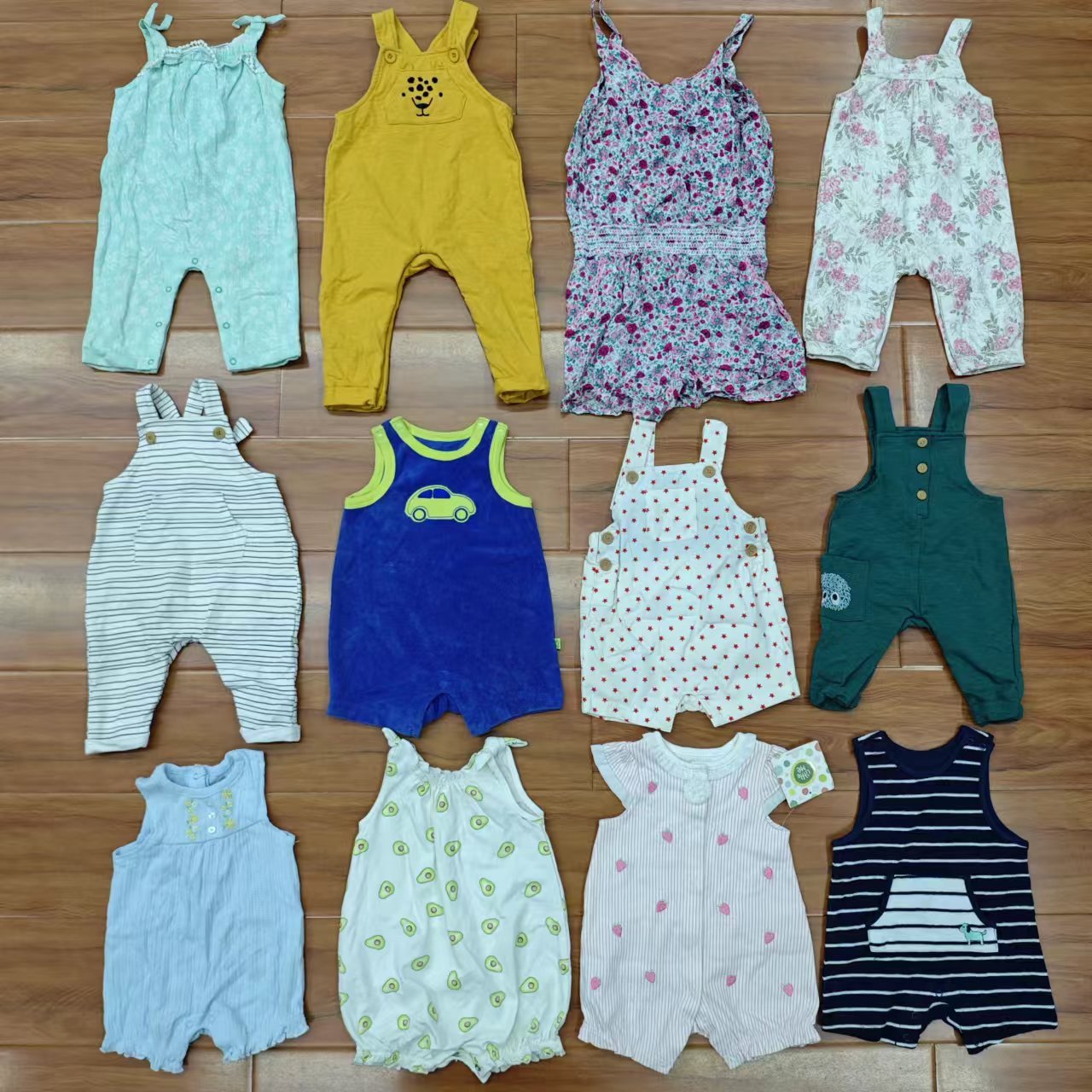 overstock Wholesale baby kids cotton colorful sleeveless rompers overall jumper jumpsuits