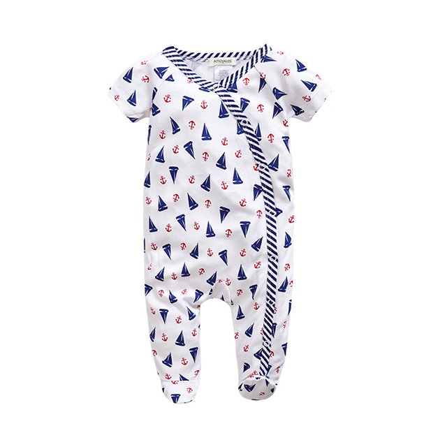 custom print cotton bamboo baby romper