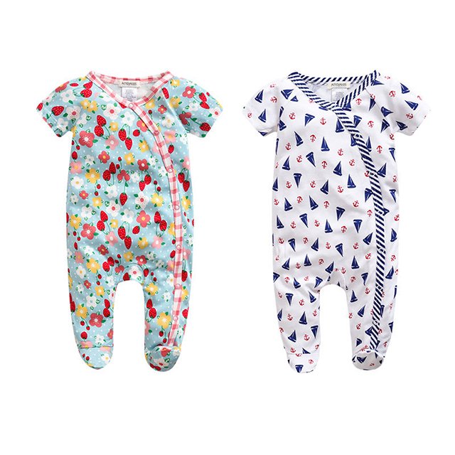 custom print cotton bamboo baby romper