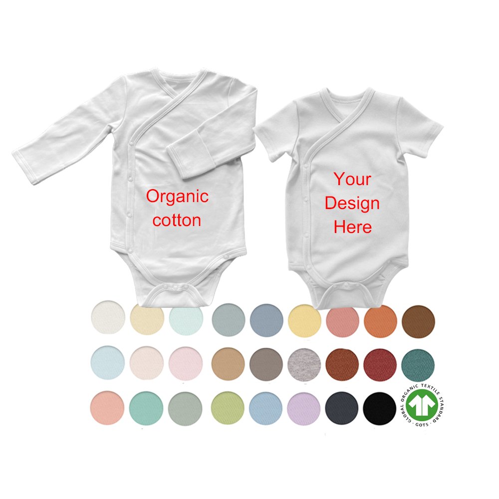 newborn baby onesie premature long sleeve white Baby Kimono romper custom organic cotton winter Boy Girl Unisex baby romper
