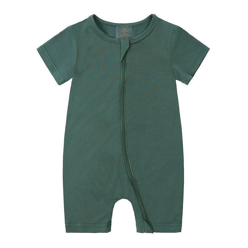bamboo newborn baby clothes baby bamboo double zipper romper jumpsuit wholesale baby rompers