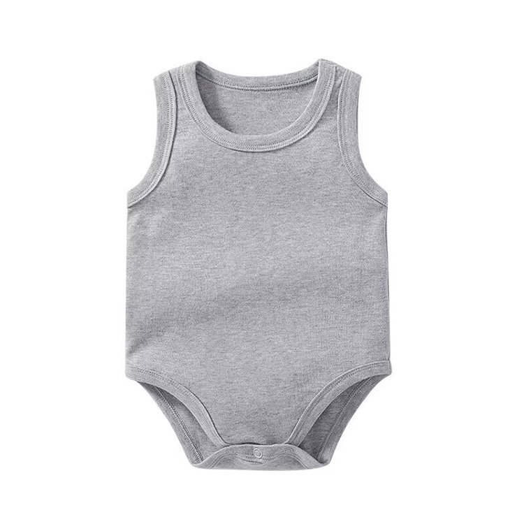 Wholesale Button Short Sleeve Baby Romper Clothes 100% Cotton Plain Color One Piece Newborn