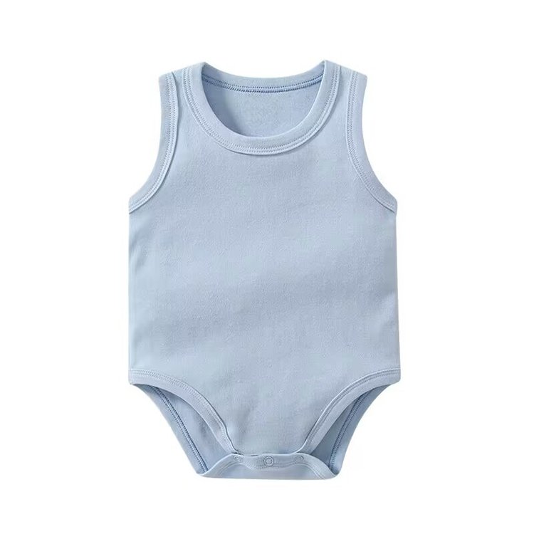 Wholesale Button Short Sleeve Baby Romper Clothes 100% Cotton Plain Color One Piece Newborn