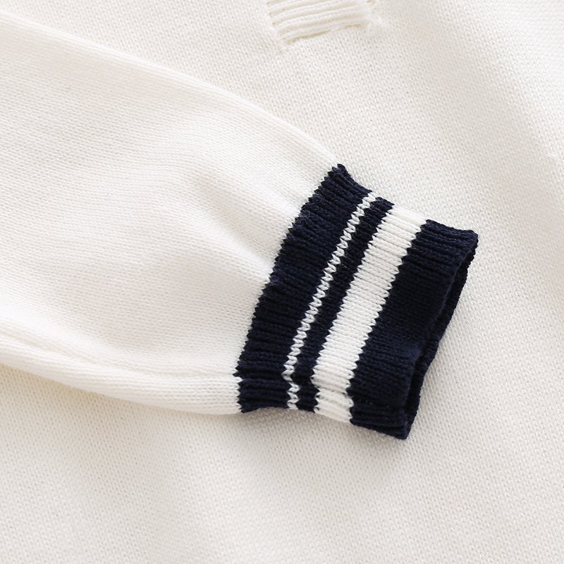 Manufacturer custom logo graphic wholesale boutique knitted baby romper baby boys' rompers sweater crochet for baby clothing
