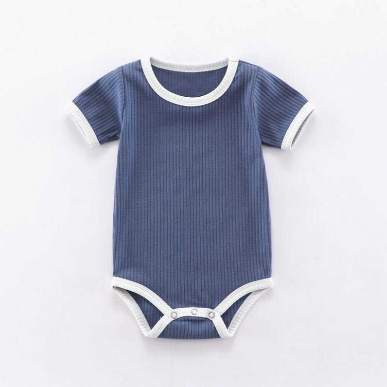 Newborn Baby 100% Ribbed cotton Adorable Solid Color Newborn Baby Clothes Organic Baby Romper Jumpsuit