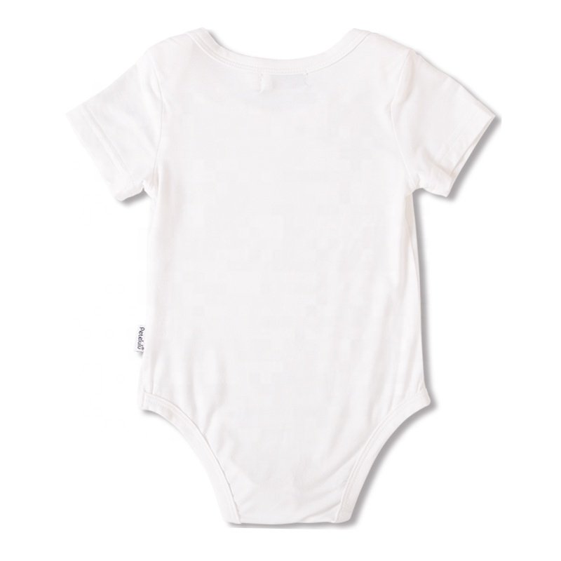 Petelulu 95% bamboo 5% spandex muslin Organic Cotton blank plain unisex baby romper bodysuit