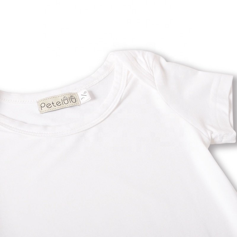 Petelulu 95% bamboo 5% spandex muslin Organic Cotton blank plain unisex baby romper bodysuit