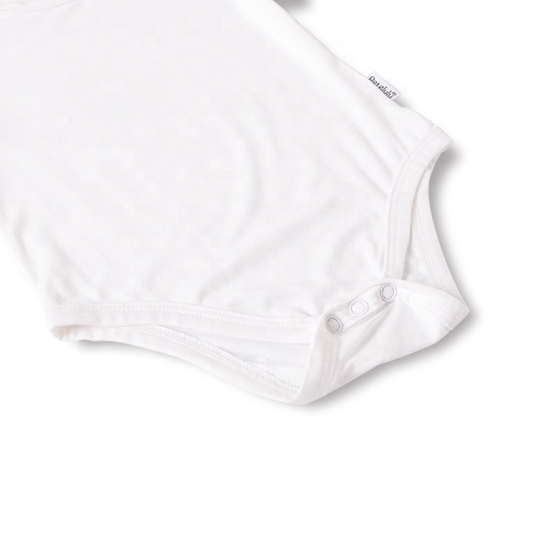Petelulu 95% bamboo 5% spandex muslin Organic Cotton blank plain unisex baby romper bodysuit