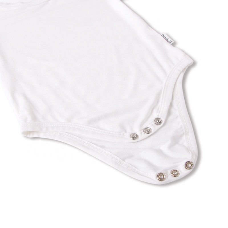 Petelulu 95% bamboo 5% spandex muslin Organic Cotton blank plain unisex baby romper bodysuit