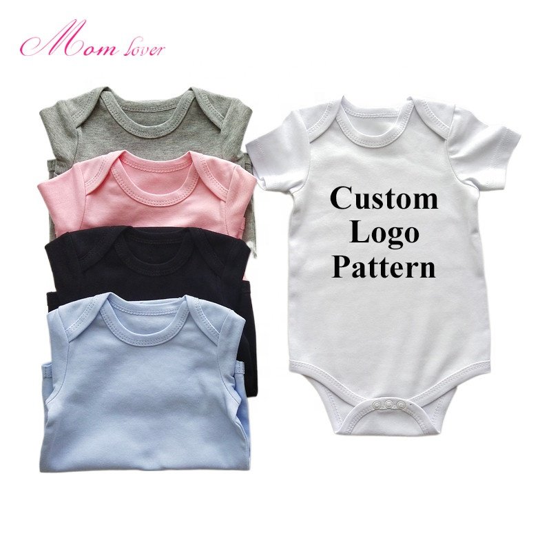 newborn short sleeve white blank onesie baby romper pajamas plain 100% cotton summer newborn boy girl romper custom baby clothes