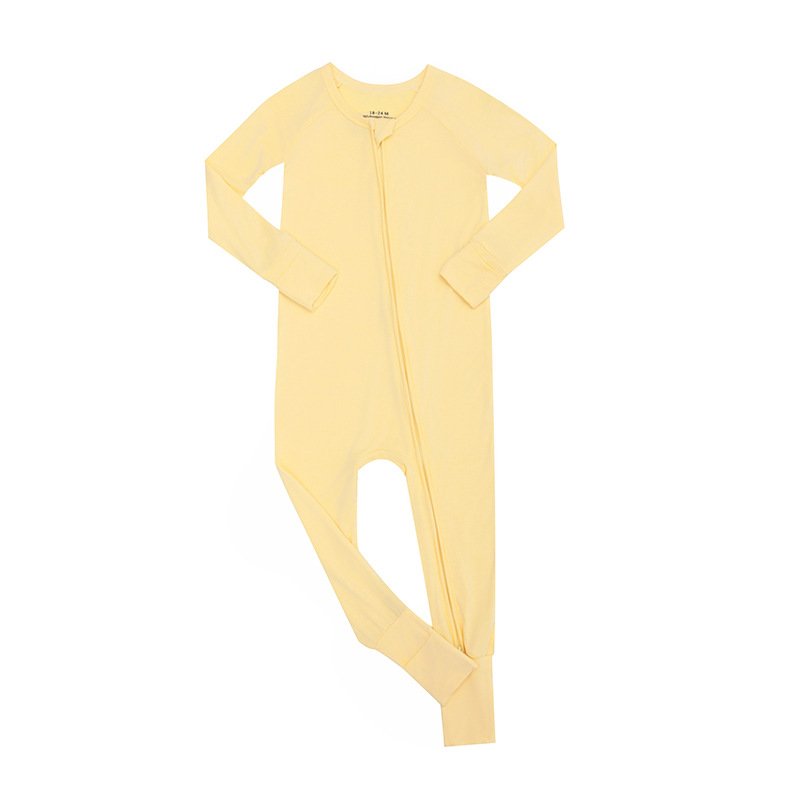 Children Sleepwear Colorful 95% Bamboo 5% Spandex Zipper Baby Clothes