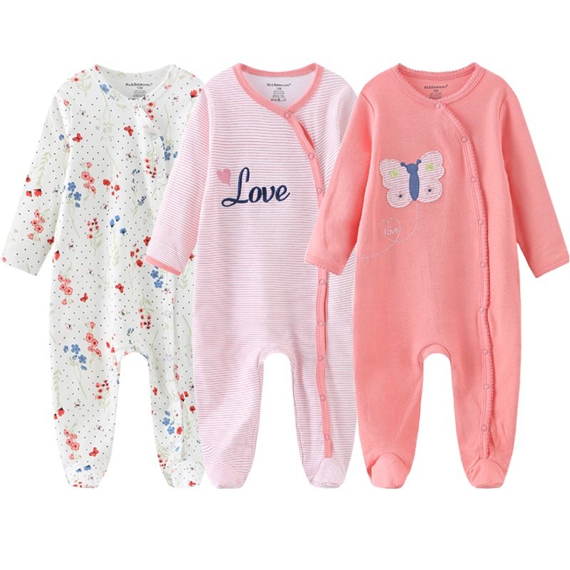Free Sample GOTS Organic Cotton Infant Clothings Baby Velvet Jumper Sets Long Sleeve Bebe Layette Custom Design Baby Rompers
