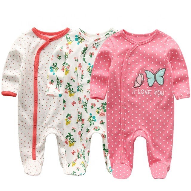 Free Sample GOTS Organic Cotton Infant Clothings Baby Velvet Jumper Sets Long Sleeve Bebe Layette Custom Design Baby Rompers