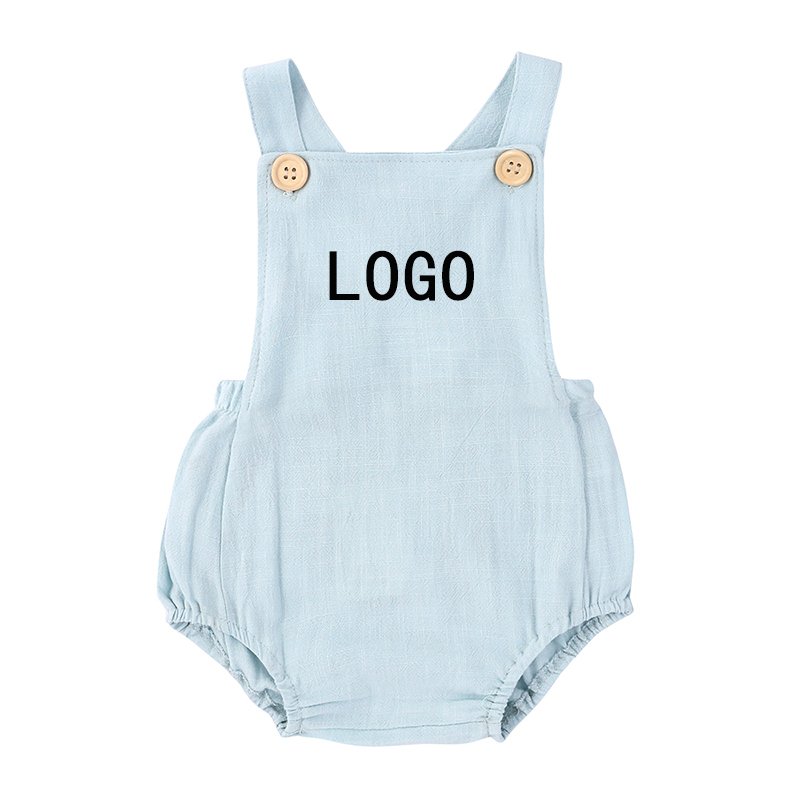customize summer newborn baby girl romper suspender clothes linen cotton baby romper wholesale cute baby clothes girls clothing