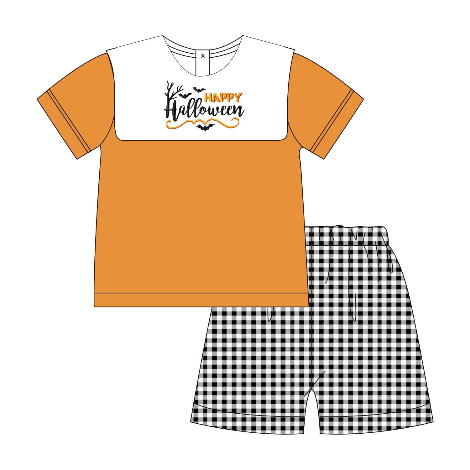 High Quality Halloween Custom Applique Design Boutique Casual Baby Boy Bubble Romper
