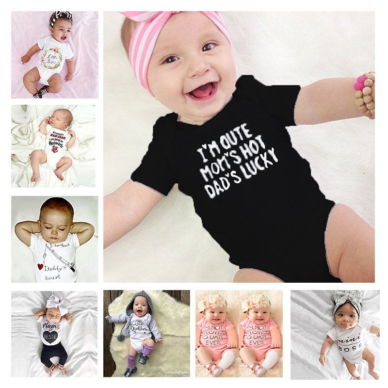 Custom Logo Baby Clothes Short Sleeve Baby Onesie 100% Combed Cotton Plain Polo Baby Rompers For Girls