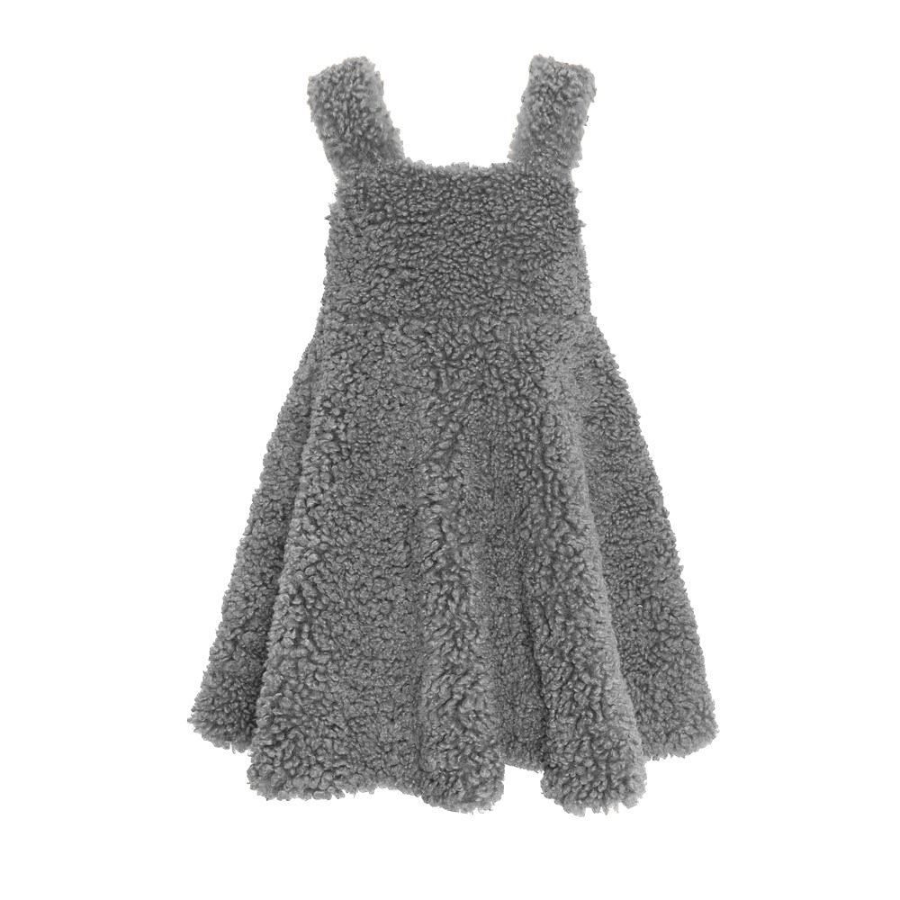 Yiwu Ruidian Wholesale Autumn & Fall Teddy Wool Fabric Girls Dresses for 2-12 Years Old Children Clothing Baby Girl Clothing
