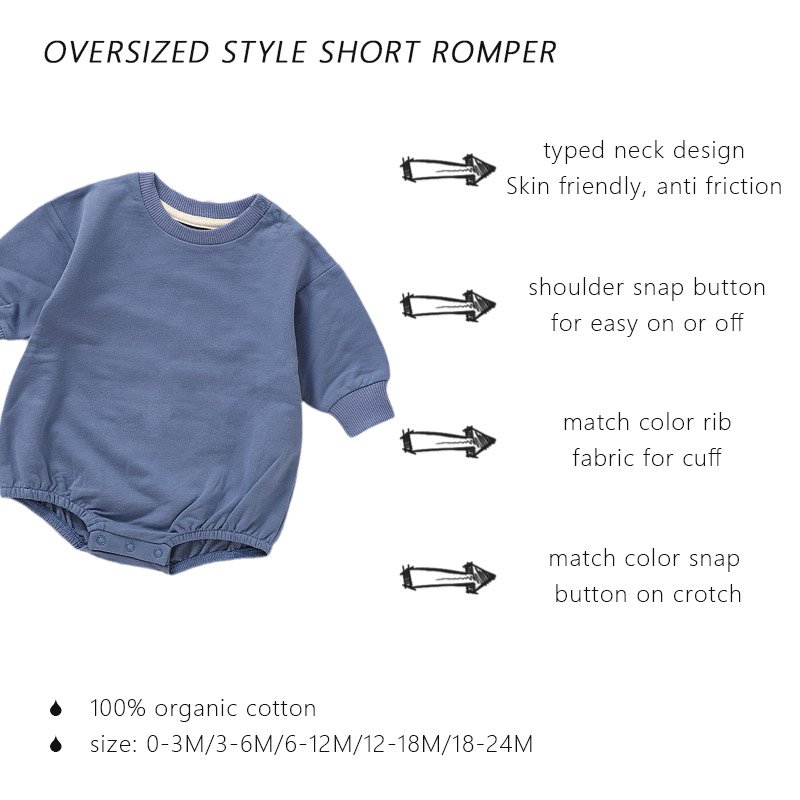 Wholesale Full Sleeve Baby Bubble Romper Baby Outfit 100% Organic Cotton Baby Onesie Infant Clothing