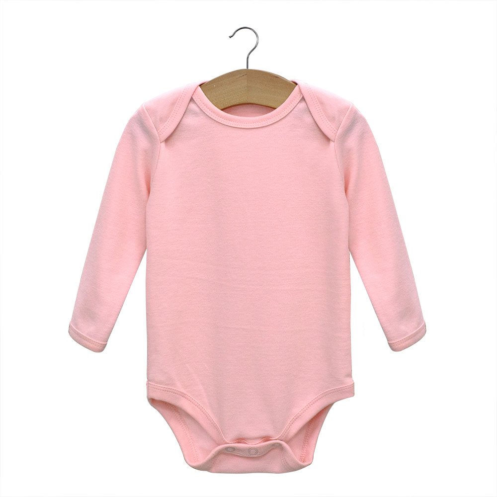 Wholesale Plain color Organic Cotton long Sleeve Baby Knitted Bodysuit Romper Newborn infant onesie
