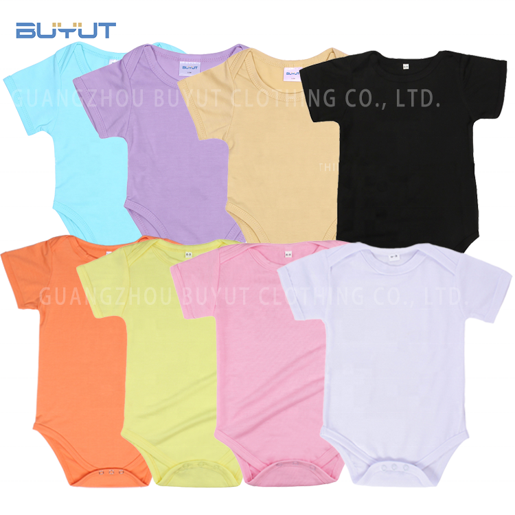 Factory cotton feel blank sublimation printing pastel dark colors cute NB Baby romper DTF LOGO Bodysuit