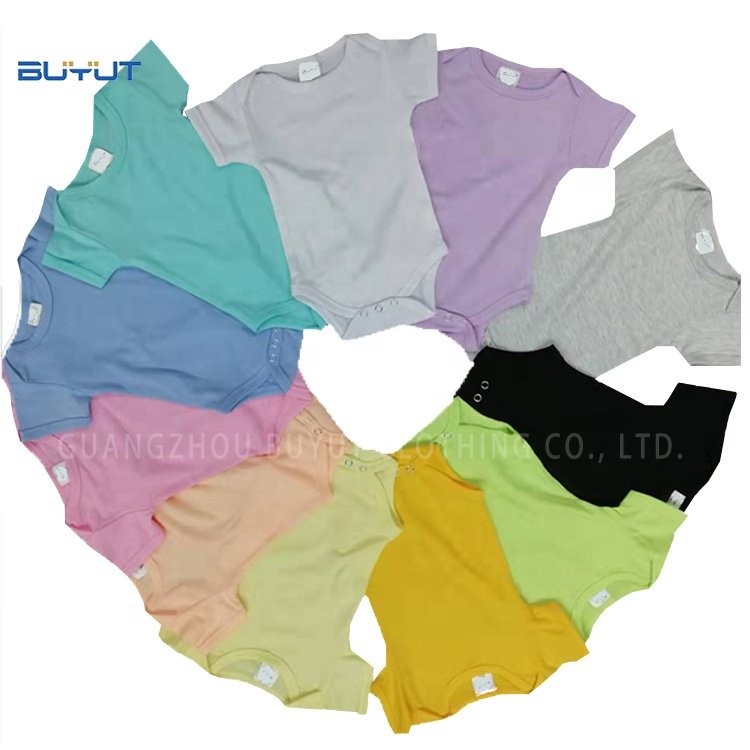 Factory cotton feel blank sublimation printing pastel dark colors cute NB Baby romper DTF LOGO Bodysuit