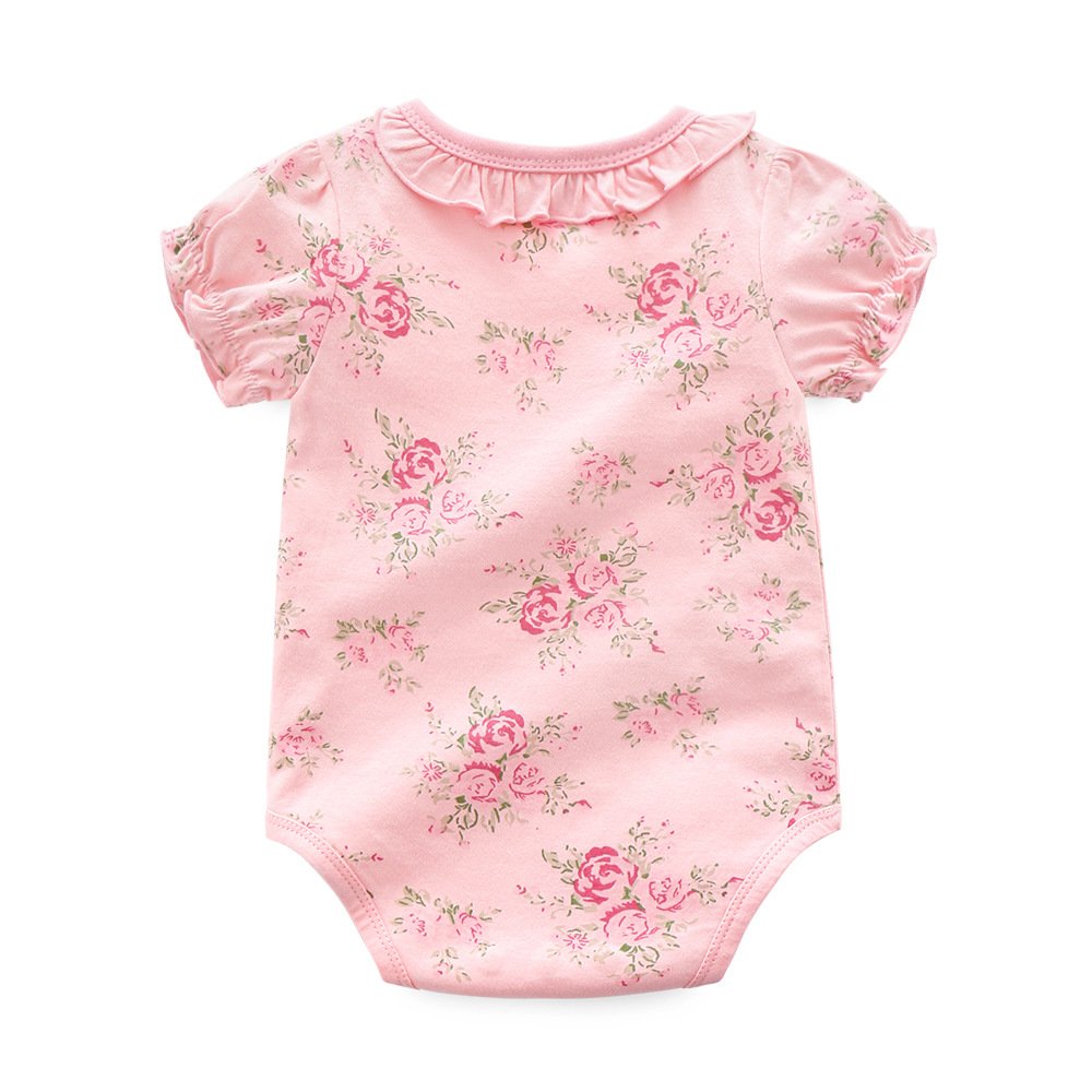 New trendy baby rompers sweet floral newborn baby girls clothes bodysuit for summer